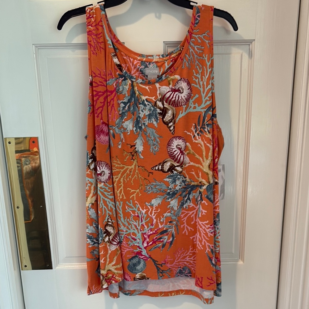 Chico's Coral Reef Print Tank Top